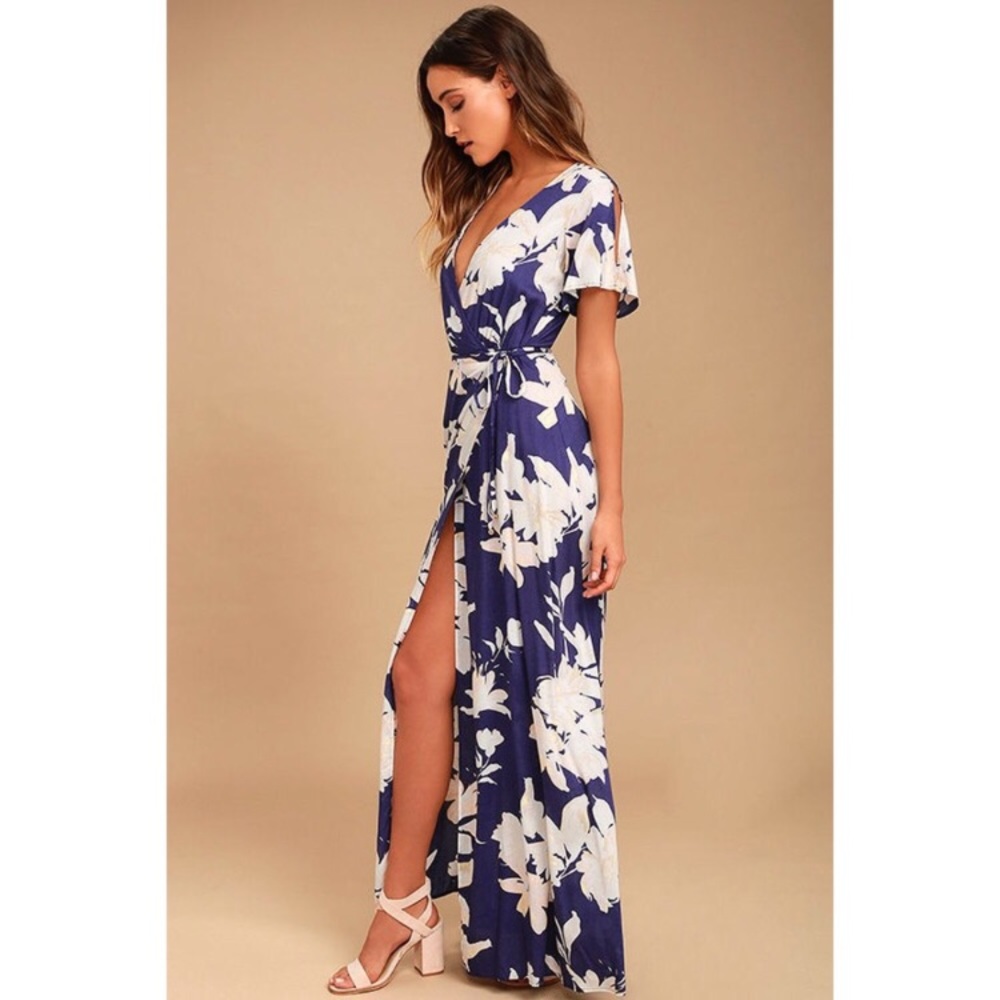Azalea Regalia floral wrap maxi dress